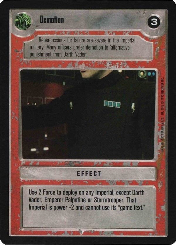 Decipher SWCCG Star Wars CCG Demotion (WB)