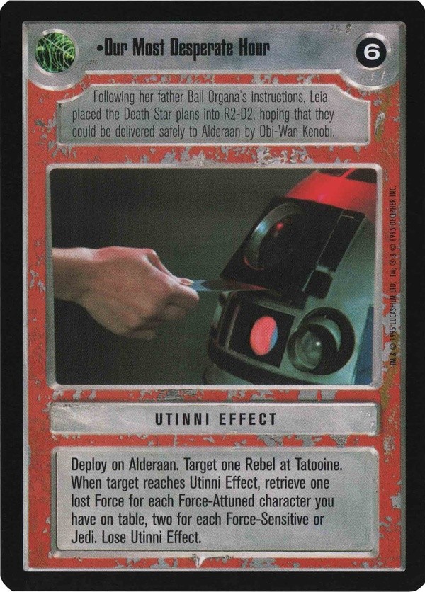 Decipher SWCCG Star Wars CCG Our Most Desperate Hour (WB)