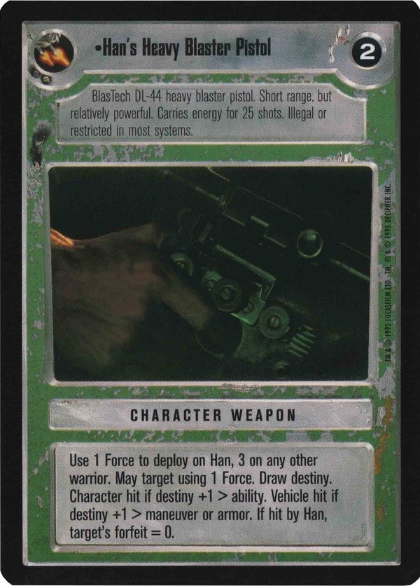 Decipher SWCCG Star Wars CCG Han's Heavy Blaster Pistol (WB)