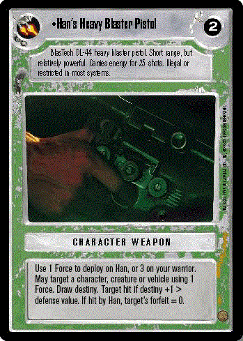 Decipher SWCCG Star Wars CCG Han's Heavy Blaster Pistol (WB)