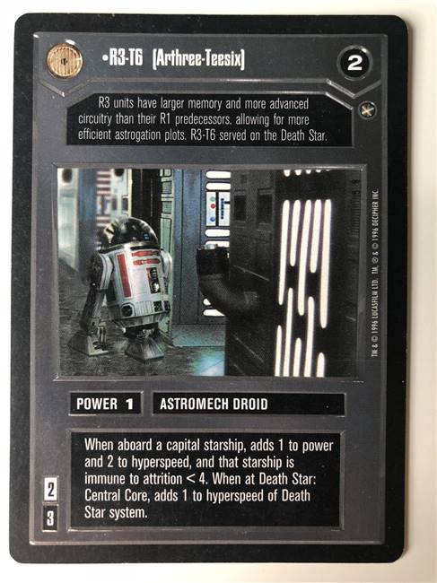 Decipher SWCCG Star Wars CCG R3-T6 (Arthree-Teesix) (WB)