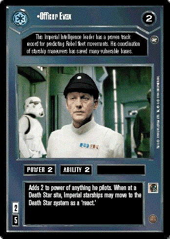 Decipher SWCCG Star Wars CCG Officer Evax (WB)