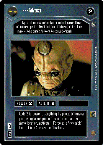 Decipher SWCCG Star Wars CCG Advosze (WB)