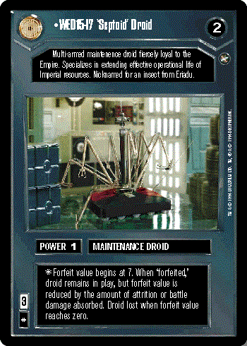 Decipher SWCCG Star Wars CCG WED15-17 'Septoid' Droid (WB)