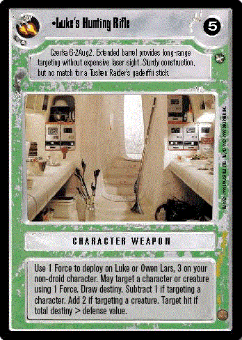 Decipher SWCCG Star Wars CCG Luke's Hunting Rifle (WB)