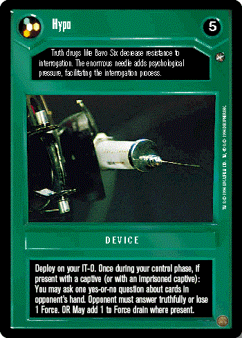 Decipher SWCCG Star Wars CCG Hypo (WB)