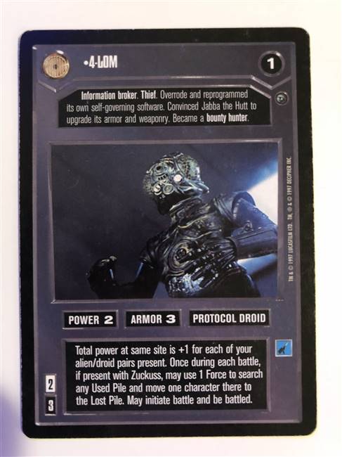 Decipher SWCCG Star Wars CCG 4-LOM (WB)