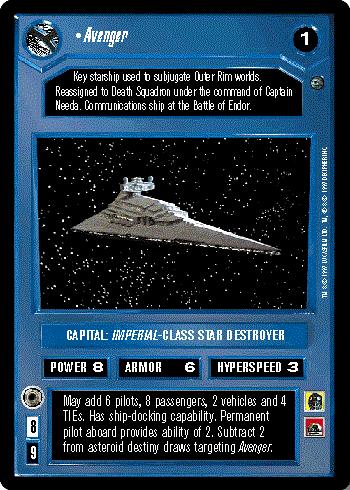 Decipher SWCCG Star Wars CCG Avenger (WB)