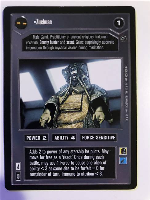 Decipher SWCCG Star Wars CCG Zuckuss (WB)