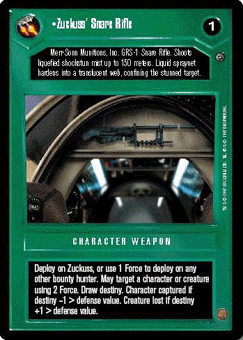 Decipher SWCCG Star Wars CCG Zuckuss' Snare Rifle (WB)