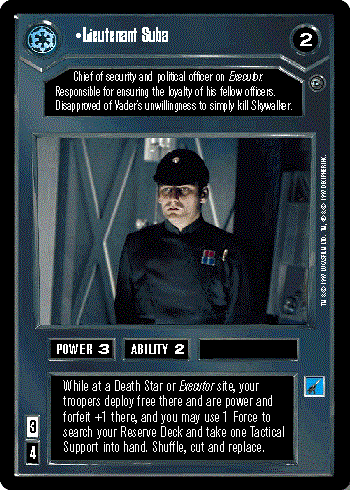 Decipher SWCCG Star Wars CCG Lieutenant Suba (WB)