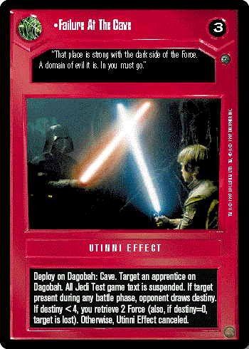 Decipher SWCCG Star Wars CCG Failure At The Cave (WB)