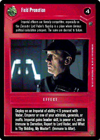 Decipher SWCCG Star Wars CCG Field Promotion (WB)