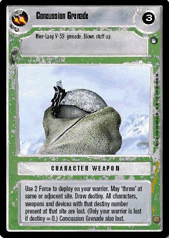 Decipher SWCCG Star Wars CCG Concussion Grenade (WB)