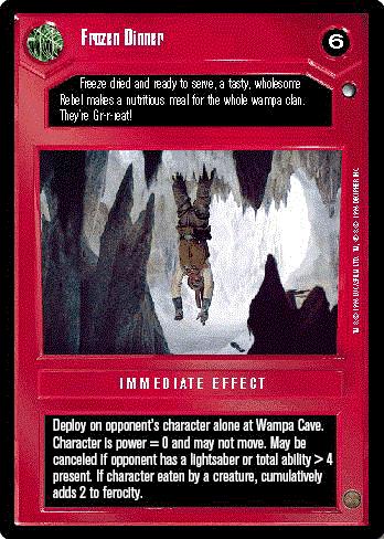 Decipher SWCCG Star Wars CCG Frozen Dinner (WB)