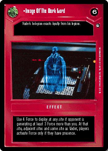 Decipher SWCCG Star Wars CCG Image Of The Dark Lord (WB)