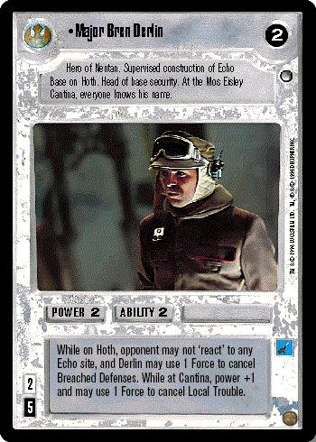 Decipher SWCCG Star Wars CCG Major Bren Derlin (WB)