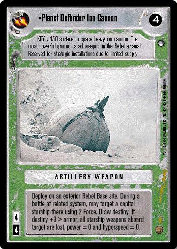 Decipher SWCCG Star Wars CCG Planet Defender Ion Cannon (WB)