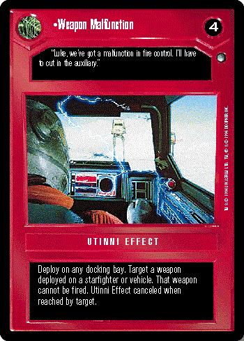 Decipher SWCCG Star Wars CCG Weapon Malfunction (WB)