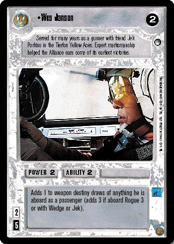 Decipher SWCCG Star Wars CCG Wes Janson (WB)