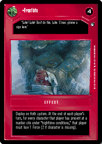 Decipher SWCCG Star Wars CCG Frostbite (WB)
