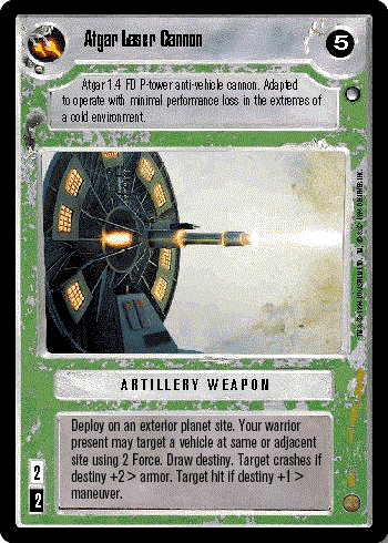 Decipher SWCCG Star Wars CCG Atgar Laser Cannon (WB)