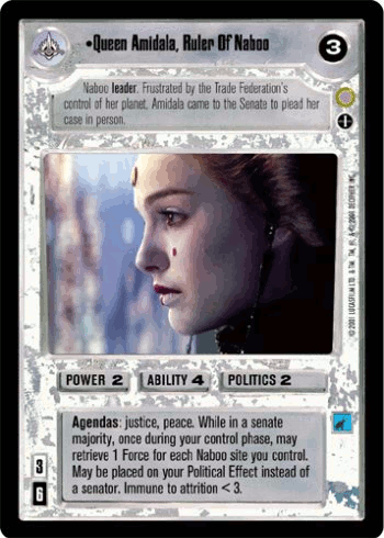 Star Wars CCG (SWCCG) Queen Amidala, Ruler of Naboo (AI)