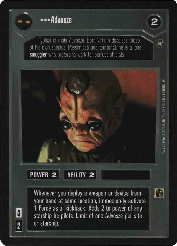Star Wars CCG (SWCCG) Advosze (Japanese) - A New Hope (Japanese)