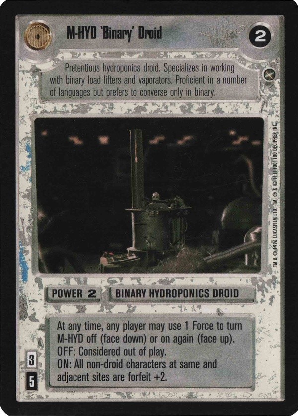 Star Wars CCG (SWCCG) M-HYD 'Binary' Droid (Japanese) - A New Hope (Japanese)