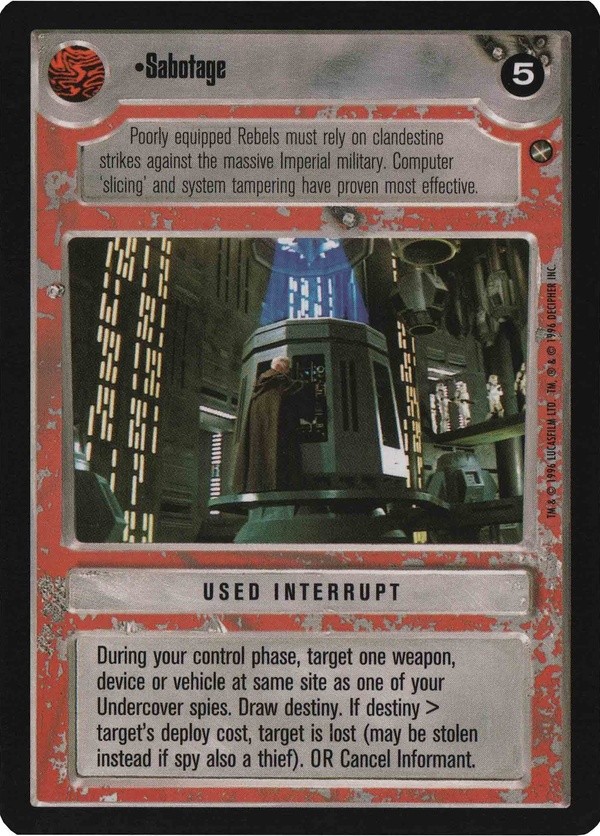 Star Wars CCG (SWCCG) Sabotage (Japanese) - A New Hope (Japanese)