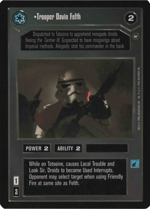 Star Wars CCG (SWCCG) Trooper Davin Felth (Japanese) - A New Hope (Japanese)