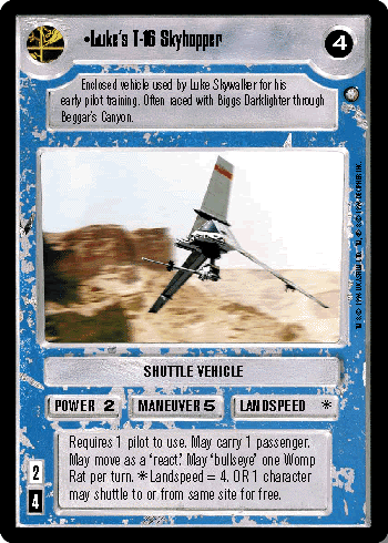 Star Wars CCG (SWCCG) Luke's T-16 Skyhopper - Jedi Pack