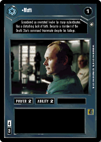 Star Wars CCG (SWCCG) Motti - Official Tournament Sealed Deck (OTSD)