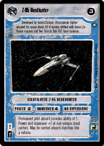 Star Wars CCG (SWCCG) Z-95 Headhunter - Official Tournament Sealed Deck (OTSD)
