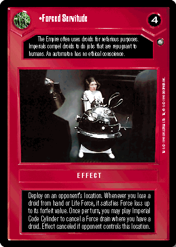 Star Wars CCG (SWCCG) Forced Servitude - Official Tournament Sealed Deck (OTSD)