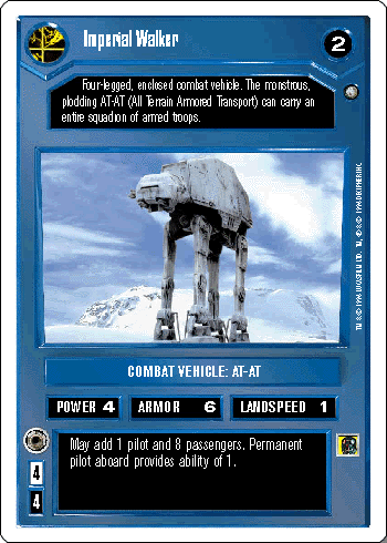 Star Wars CCG (SWCCG) Imperial Walker - ESB 2 Player Game