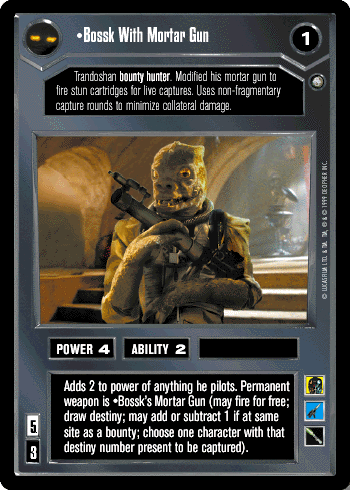 Star Wars CCG (SWCCG) Bossk With Mortar Gun - Enhanced Jabba's Palace