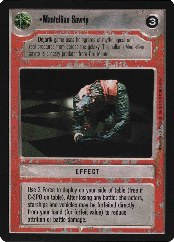 Star Wars CCG (SWCCG) Mantellian Savrip Foil