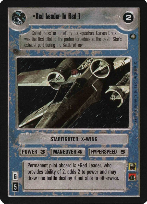 Star Wars CCG (SWCCG) Red Leader In Red 1 Foil