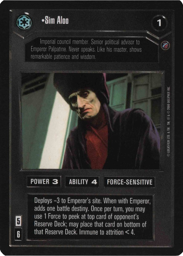 Star Wars CCG (SWCCG) Sim Aloo Foil