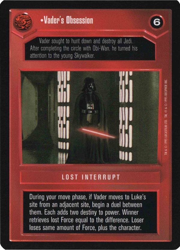 Star Wars CCG (SWCCG) Vader's Obsession Foil