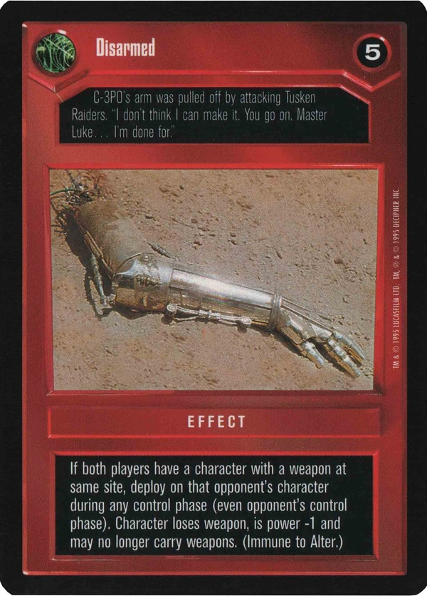 Star Wars CCG (SWCCG) Disarmed (DS Foil)