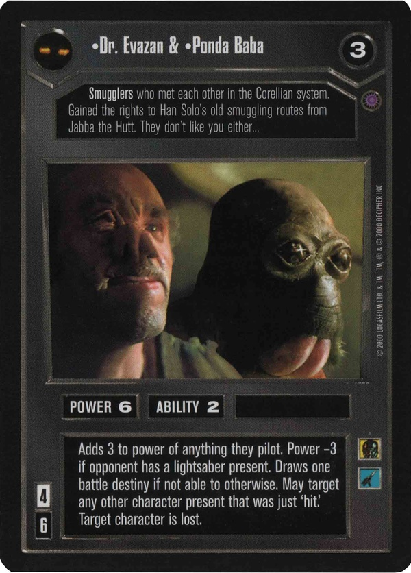 Star Wars CCG (SWCCG) Dr. Evazan & Ponda Baba Foil