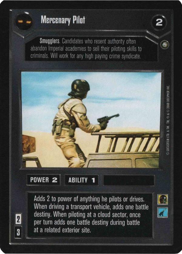 Star Wars CCG (SWCCG) Mercenary Pilot Foil