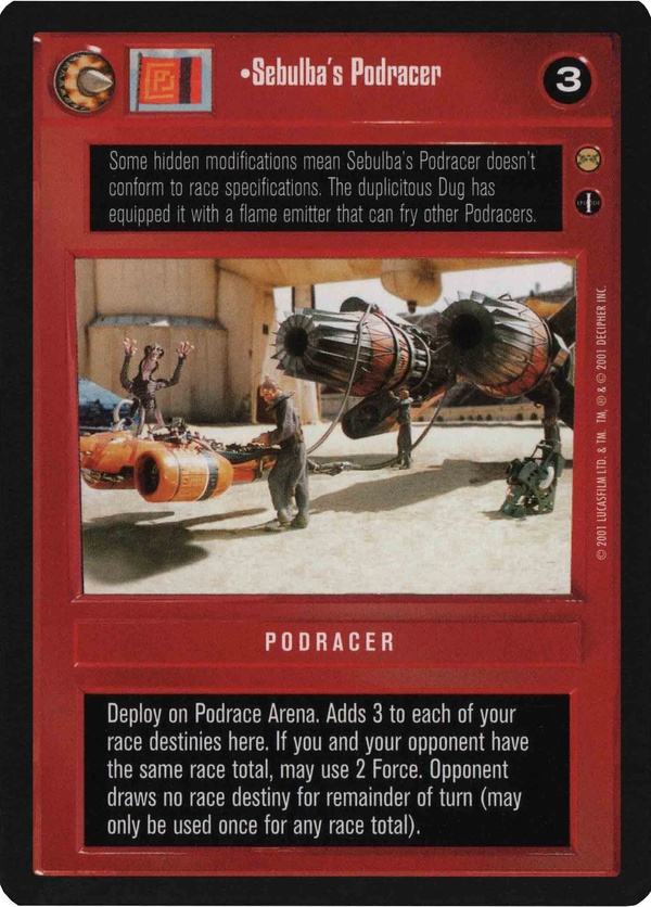 Star Wars CCG (SWCCG) Sebulba's Podracer Foil