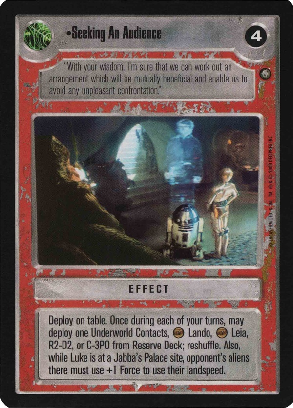 Star Wars CCG (SWCCG) Seeking An Audience Foil