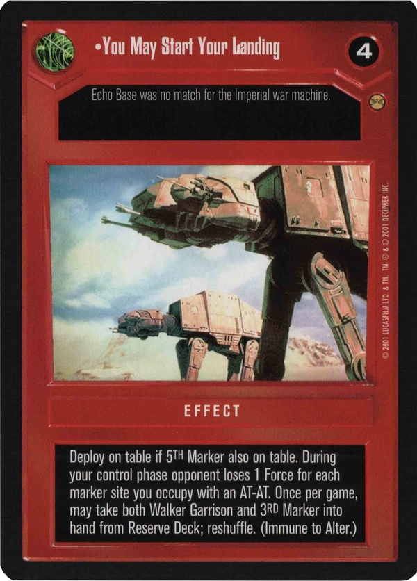 Star Wars CCG (SWCCG) You May Start Your Landing Foil