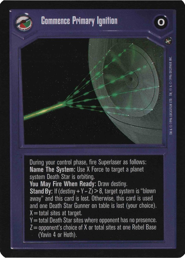Star Wars CCG (SWCCG) Commence Primary ignition Foil