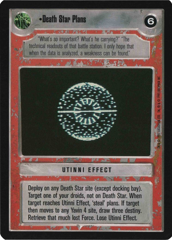 Star Wars CCG (SWCCG) Death Star Plans Foil