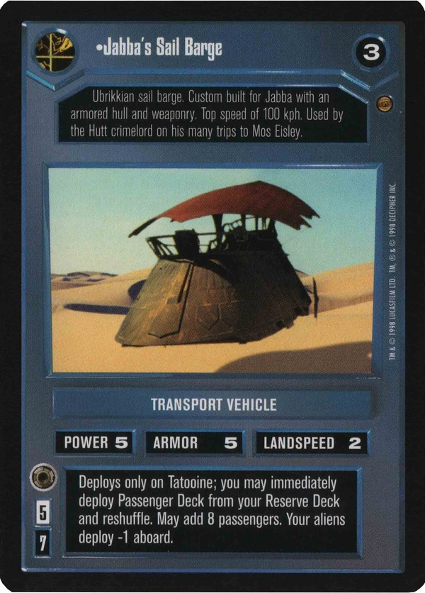 Star Wars CCG (SWCCG) Jabba's Sail Barge Foil